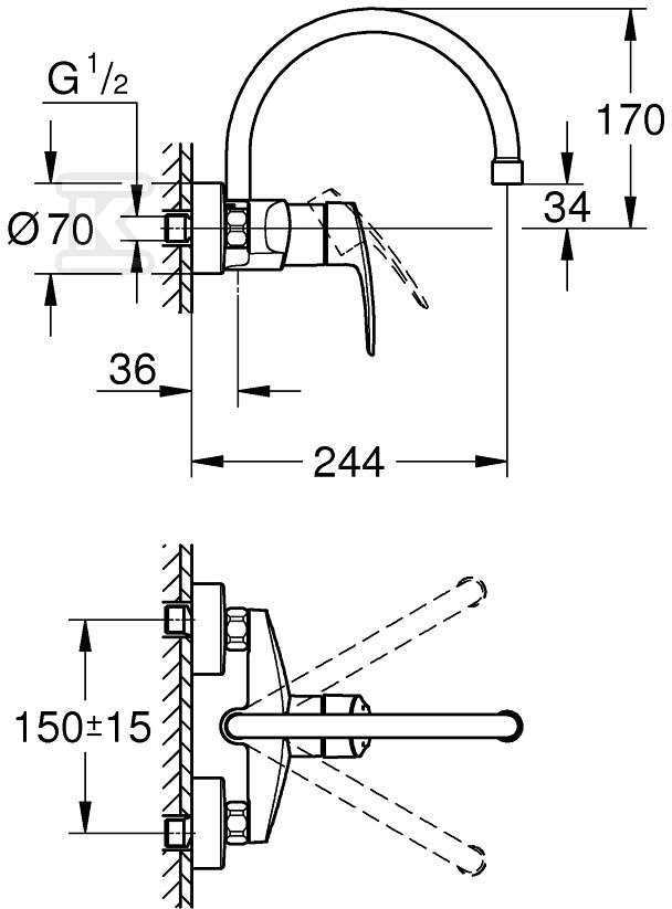 Bateria zlewozmywakowa Eurosmart - 32482003