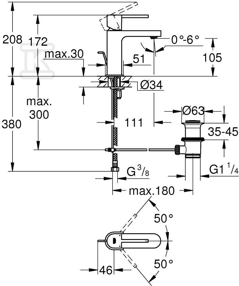 Bateria umywalkowa Grohe Plus - 32612003