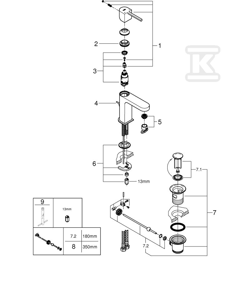 Bateria umywalkowa Grohe Plus - 32612003