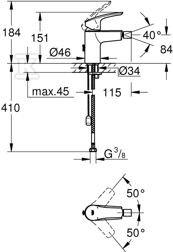 Bateria bidetowa Eurosmart - 32927003