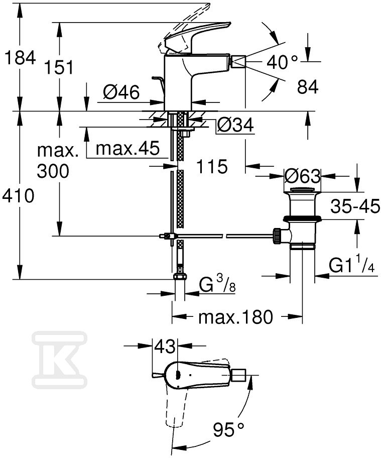 Bateria bidetowa Eurosmart - 32928003