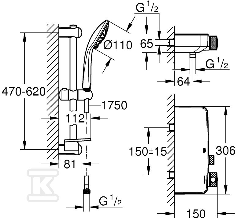 Bateria prysznicowa Grohe Grohtherm - 34720000