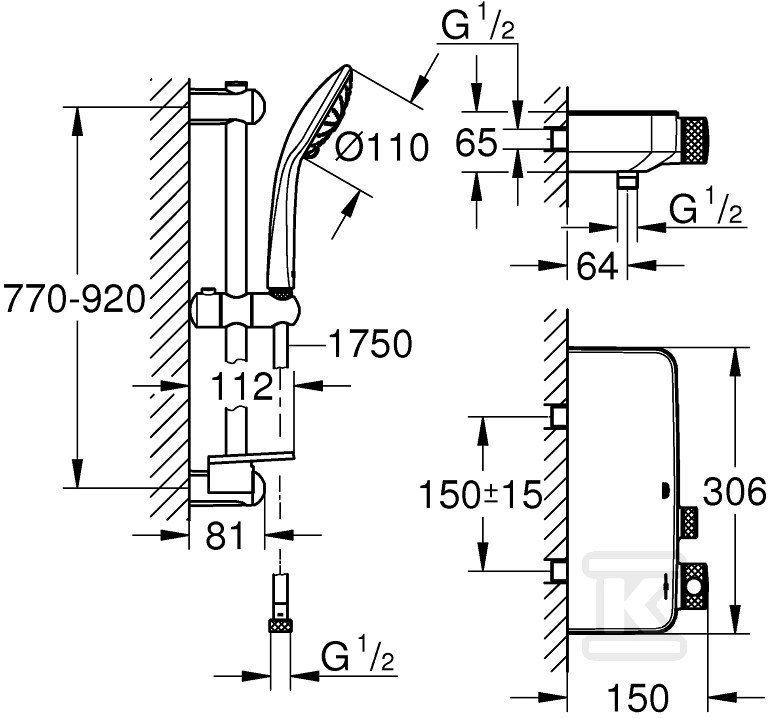 Bateria prysznicowa Grohe Grohtherm - 34721000