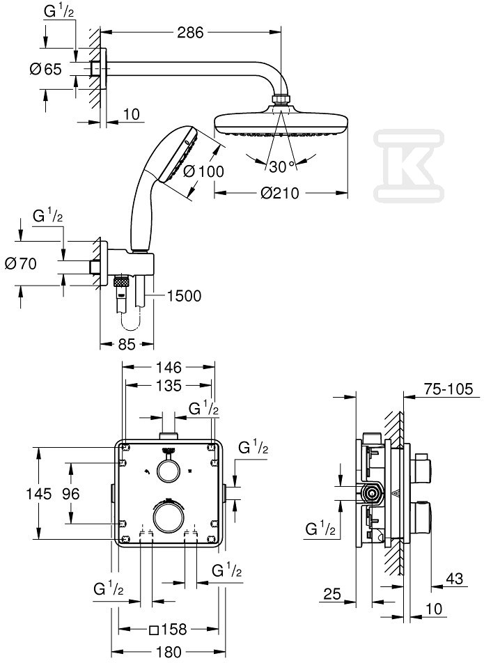 System prysznicowy Grohtherm Tempesta - 34729000