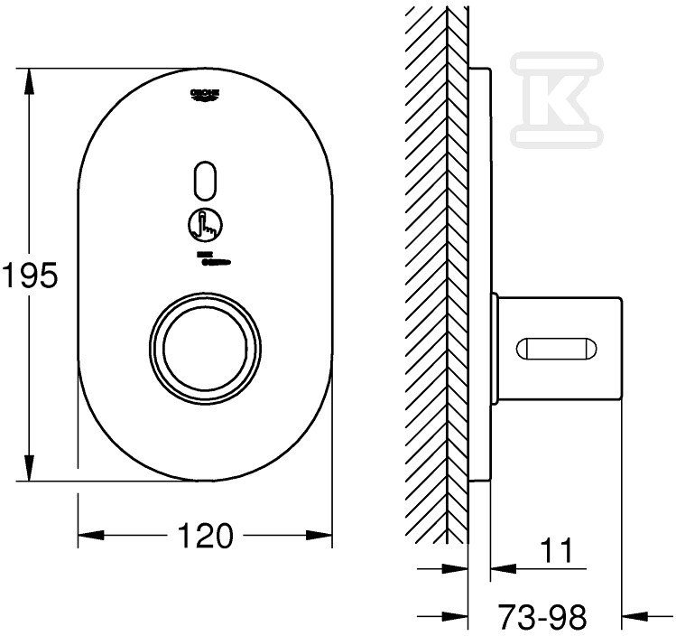 Bateria prysznicowa Grohe Eurosmart - 36456000