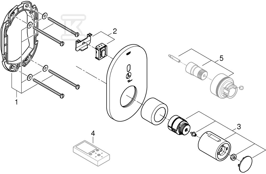 Bateria prysznicowa Grohe Eurosmart - 36456000