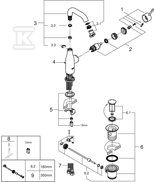 Essence Single lever basin mixer, Size - 23462A01