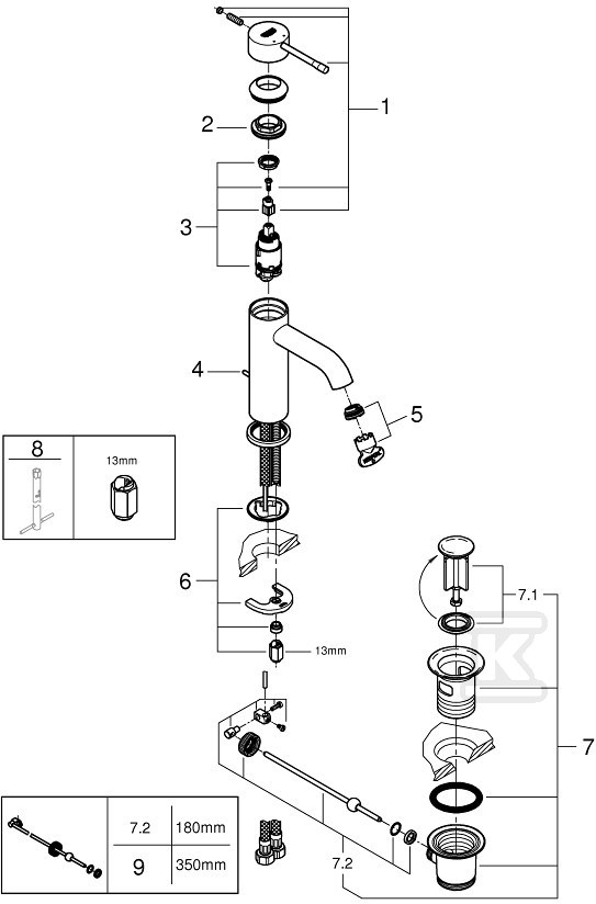 Bateria umywalkowa Grohe Essence - 23589AL1