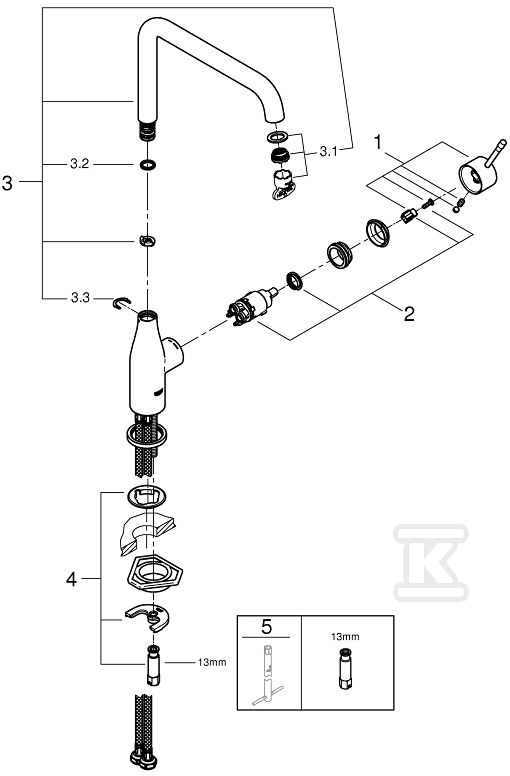 Essence Single lever sink mixer, hard - 30269A00