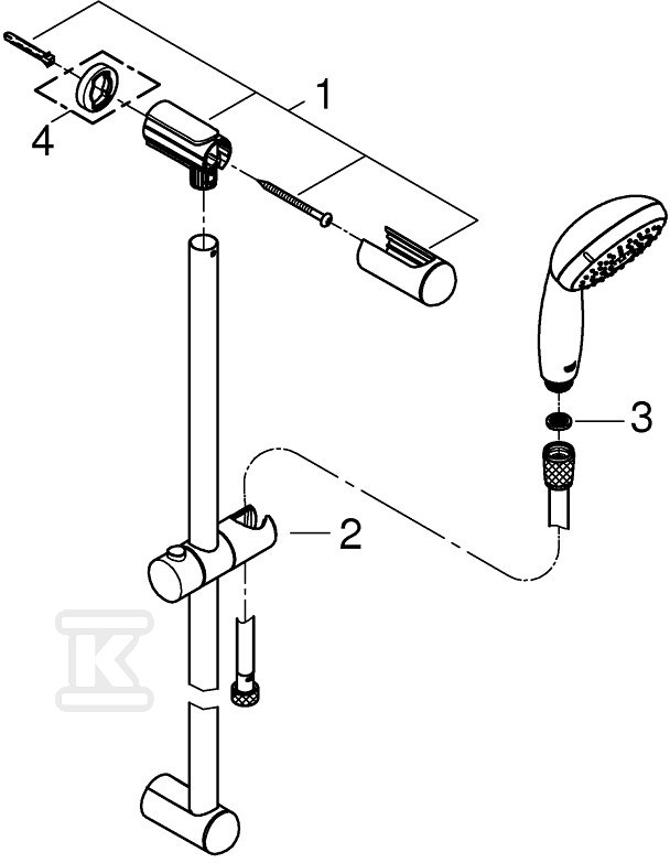 Tempesta 100 Shower system with shower - 27644001