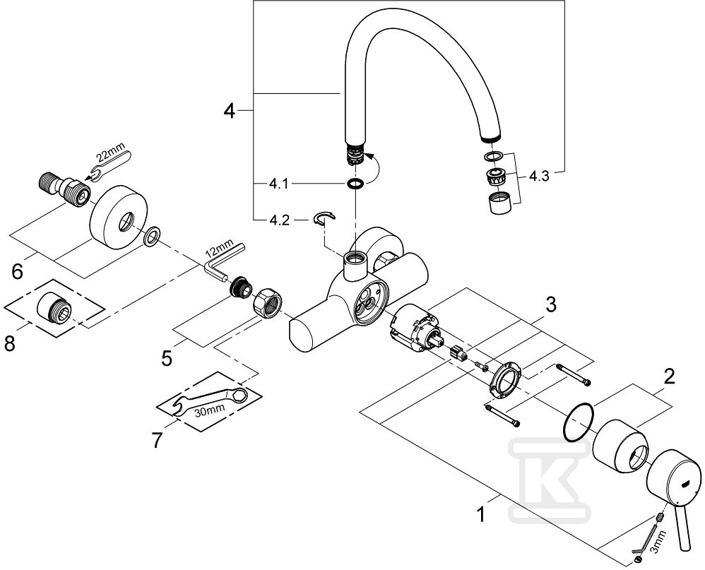 Concetto Single lever sink mixer, - 32667001