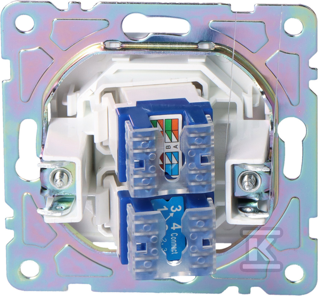 Gniazdo RJ45/RJ11, białe, GAMA ONNLINE - GAM1018W