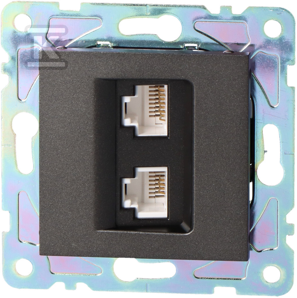 Socket RJ45/RJ11, black, RANGE ONNLINE - GAM1018B