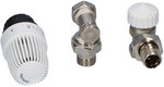 Thermostatic kit for side-feed radiators: Thermostatic head. S + Thermo valve Calypso exact with pre-setting + Raditec cut-off valve DN15 angular