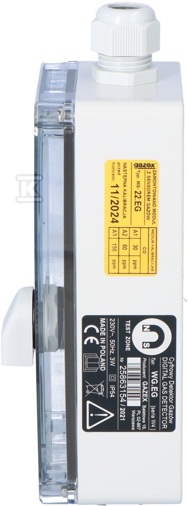 Carbon monoxide detector WG-22 230V CO, - WG-22.EG