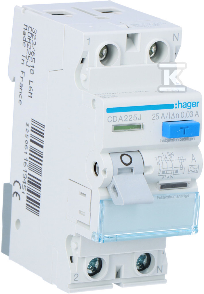 RCD 25A, 30mA, 2 poli, tip A - CDA225J