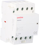 Modular contactor contacts 4NO I = 40A coil voltage U = 230V AC 3 modules ONNLINE SM40A4O