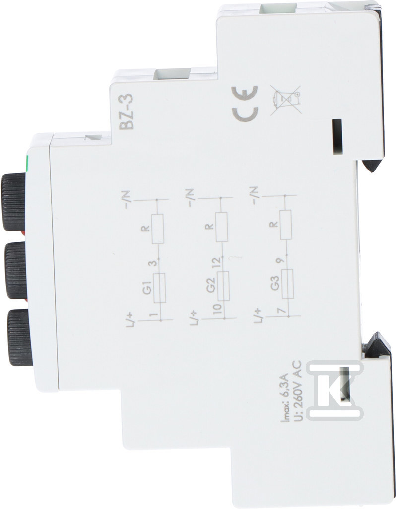 Three-socket fuse module BZ-3, I = - BZ-3