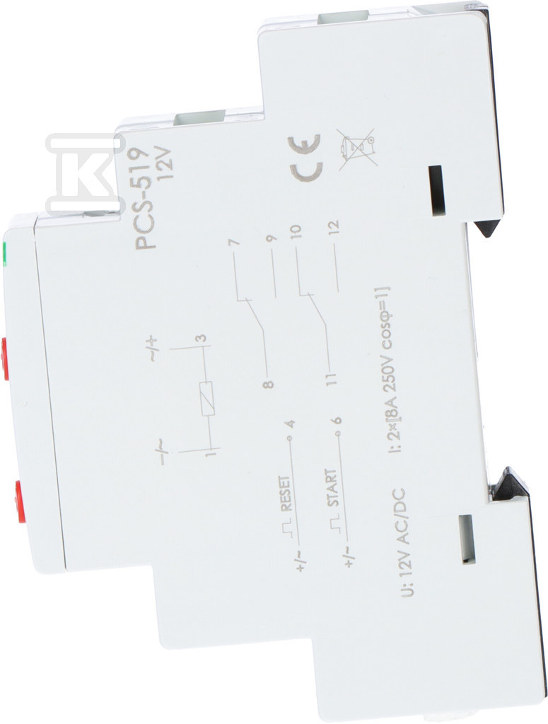 10-funkcijski vremenski relej, 2P - PCS-519-12V