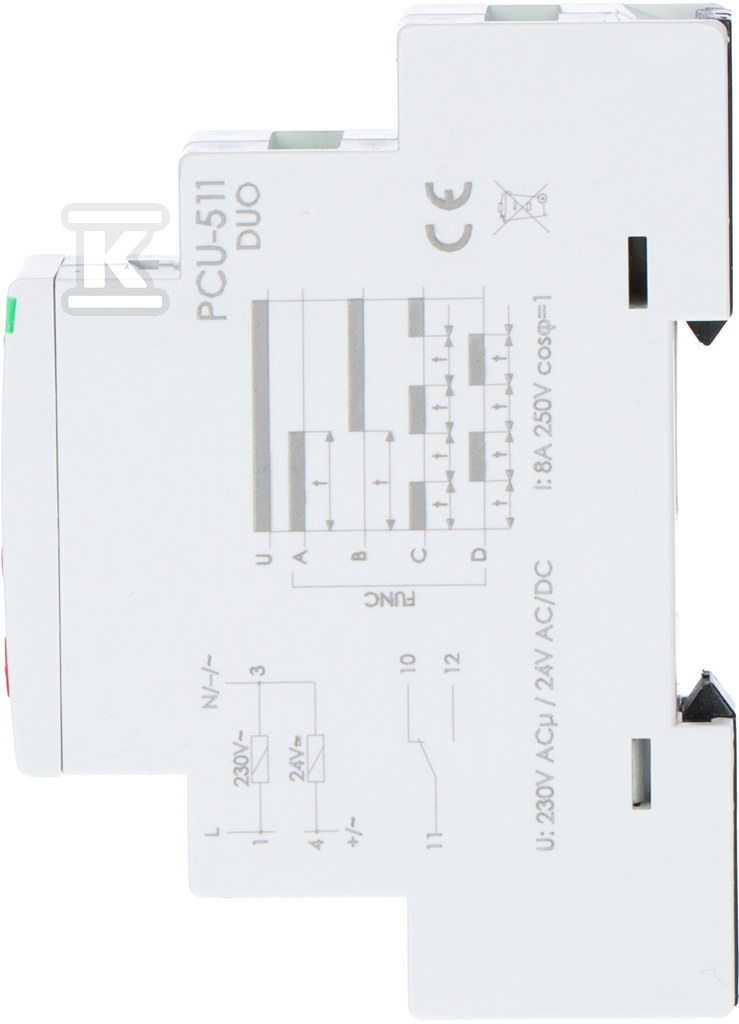 Releu de timp 230V AC / 24 V AC/DC - PCU-511DUO