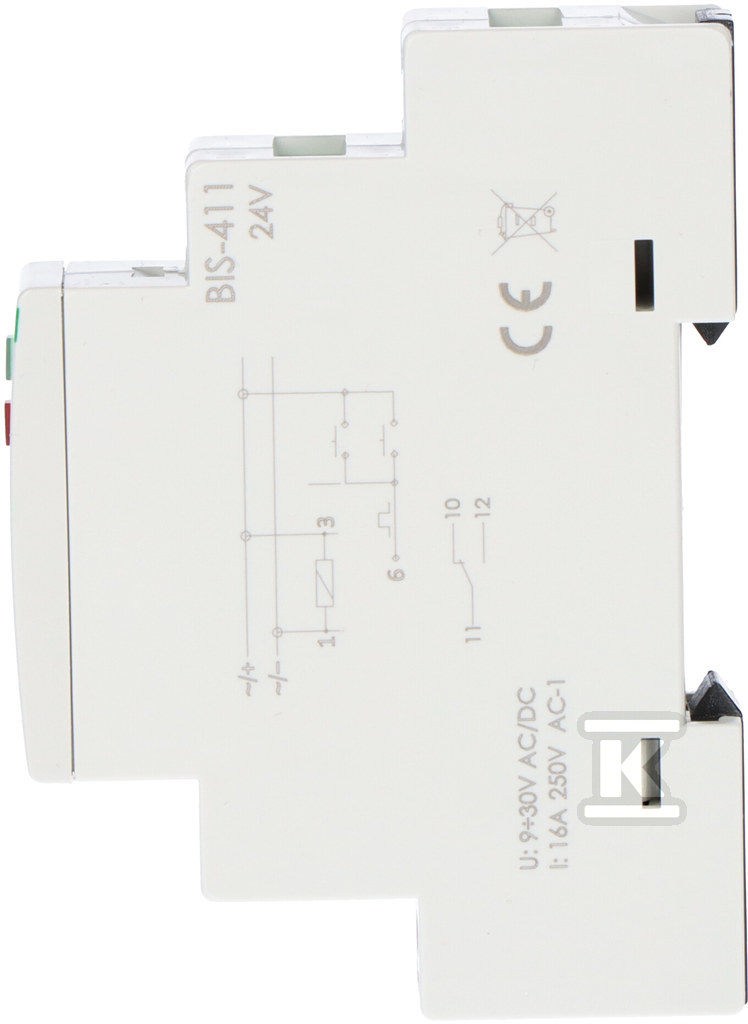 Бістабільне реле 24В, монтаж на рейку - BIS-411-24V