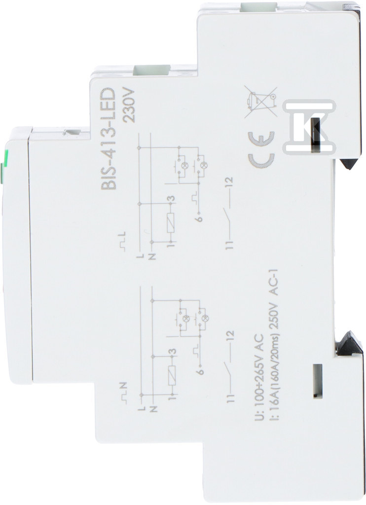 Бістабільне реле з таймером, DIN-рейка, - BIS-413-LED