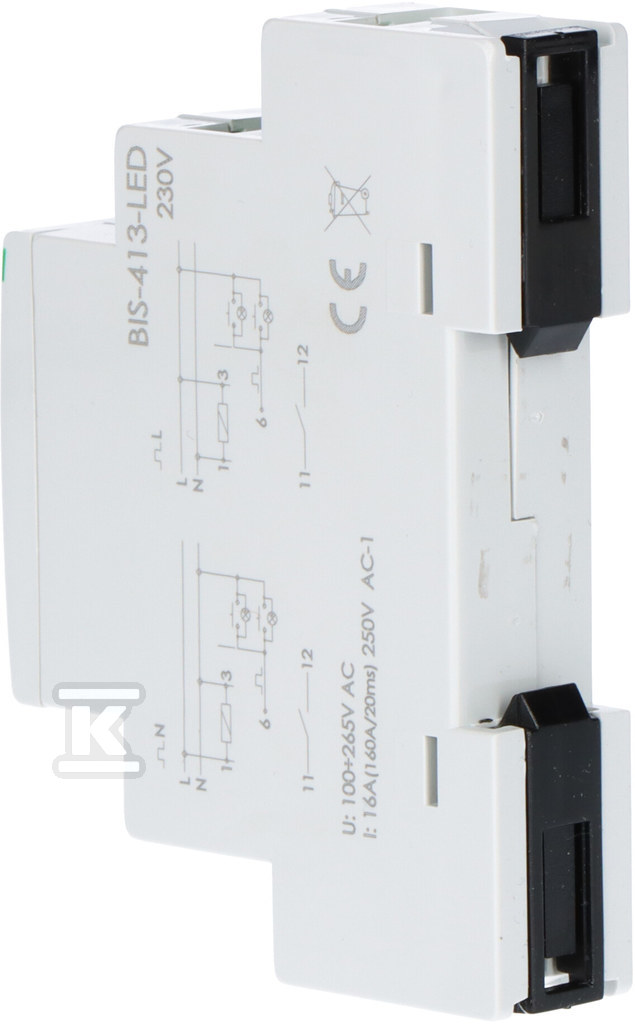 Бістабільне реле з таймером, DIN-рейка, - BIS-413-LED