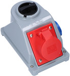 Fixed socket with a switch, type "Combo-Pol" 16A 400V 3P+Z+N, socket 230V IP44