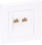 Double computer socket, category 5e, white ASFORA