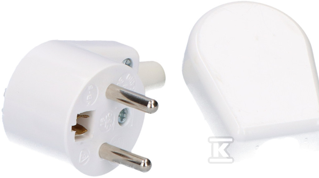 Angled plug with / u 10/16a WB-6 white - 3300-00