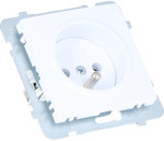 Single socket with earthing, white, AS