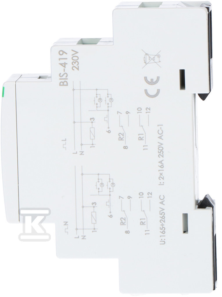 Реле бістабільне, 4 функції, DIN, дві - BIS-419