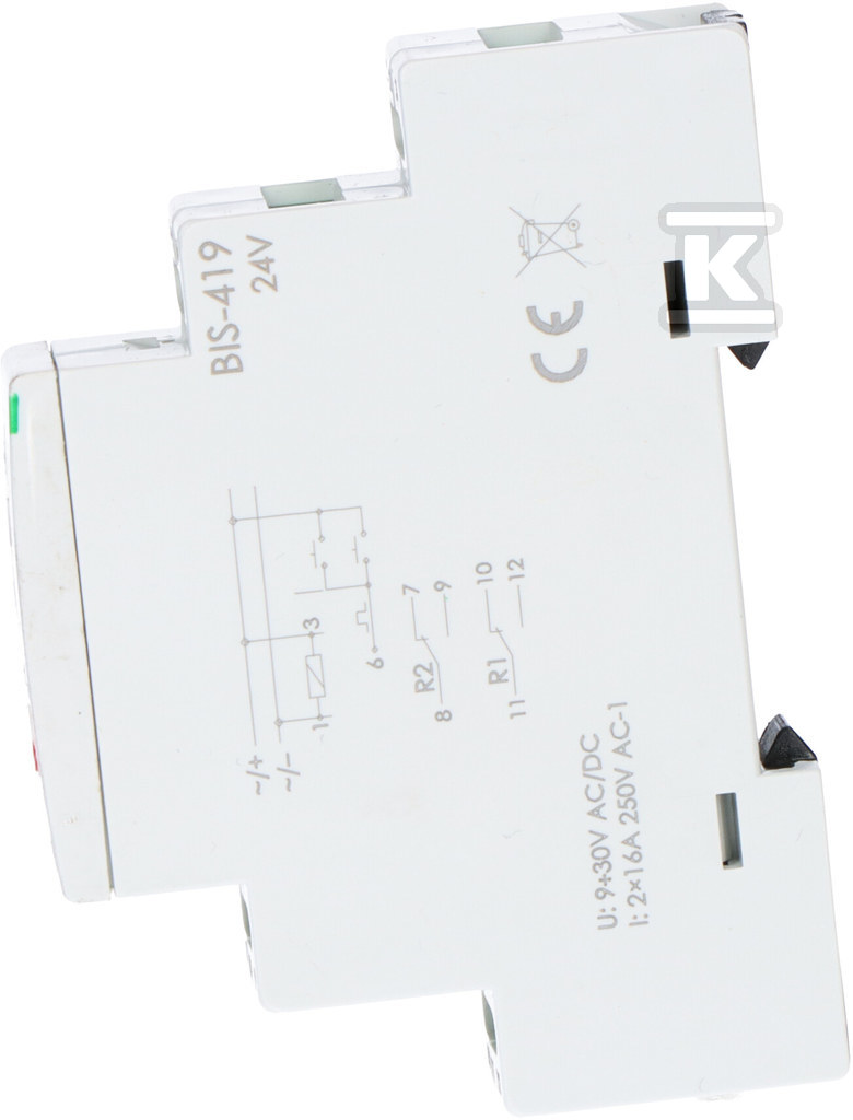 Реле бістабільне 24В, 4 функції, DIN, - BIS-419-24V