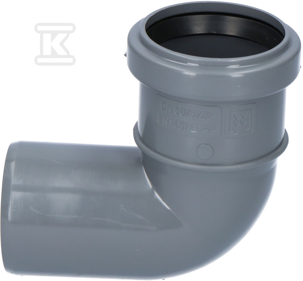 PP elbow for internal sewage 50/90 gray - CCP677