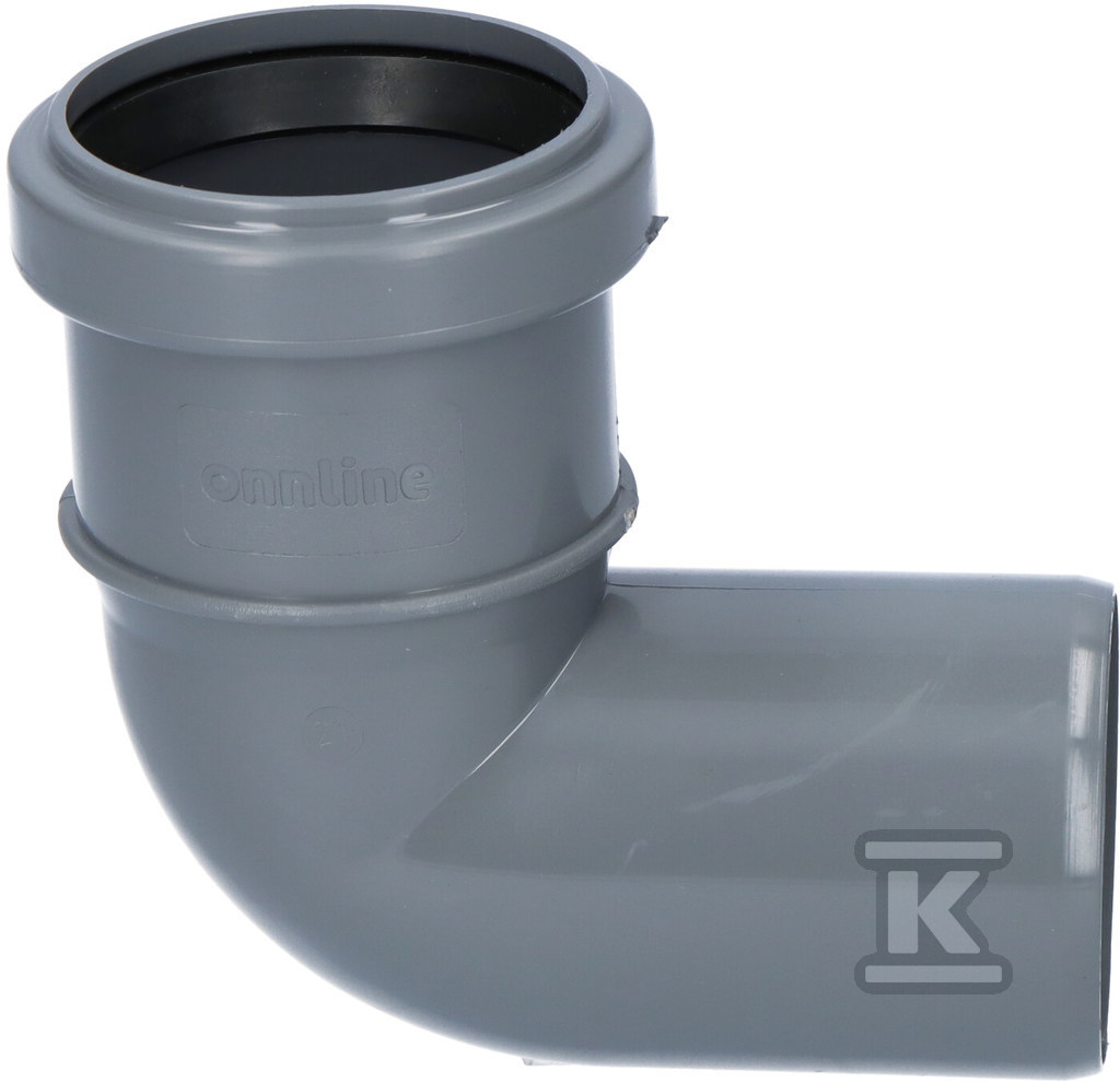 PP elbow for internal sewage 50/90 gray - CCP677