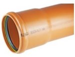 External PVC sewage pipe 160X4.7X1000 SN8 KL S SOLID, with an elongated socket and a DIN-LOCK gasket