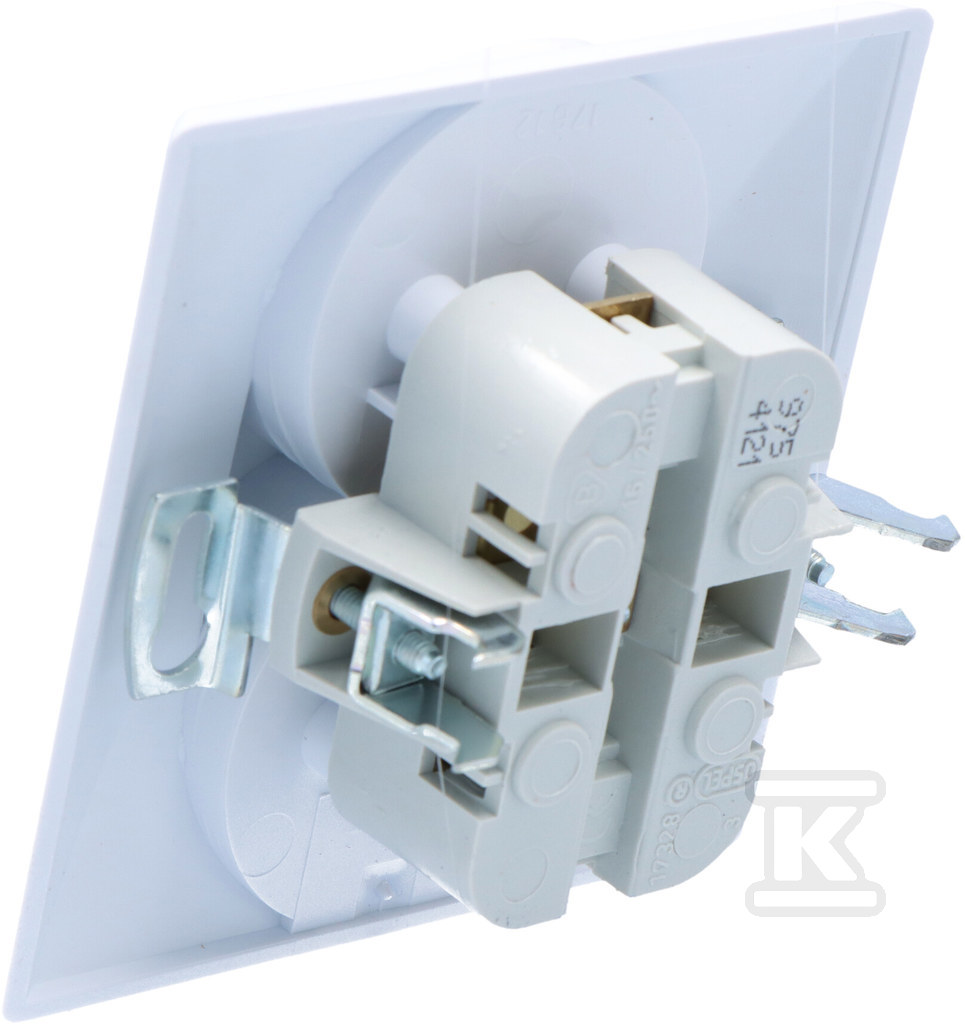 Double socket with grounding AKCENT - GP-2AZ/00