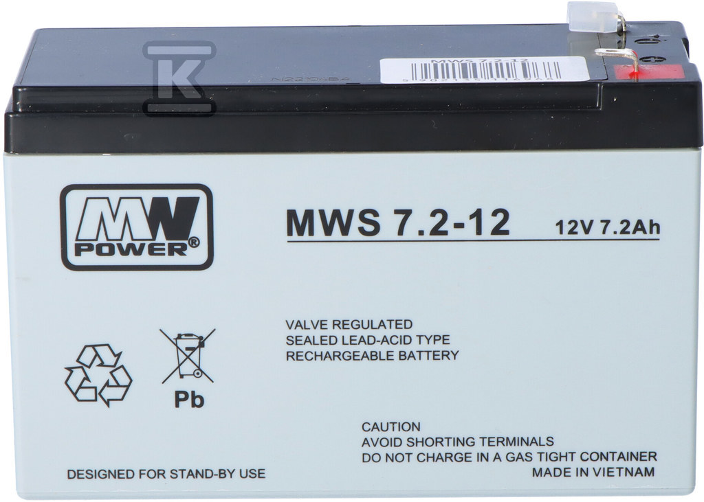 MV Pover AGM Baterija AGM 12V/7,2Ah 5 - MWS 7.2-12