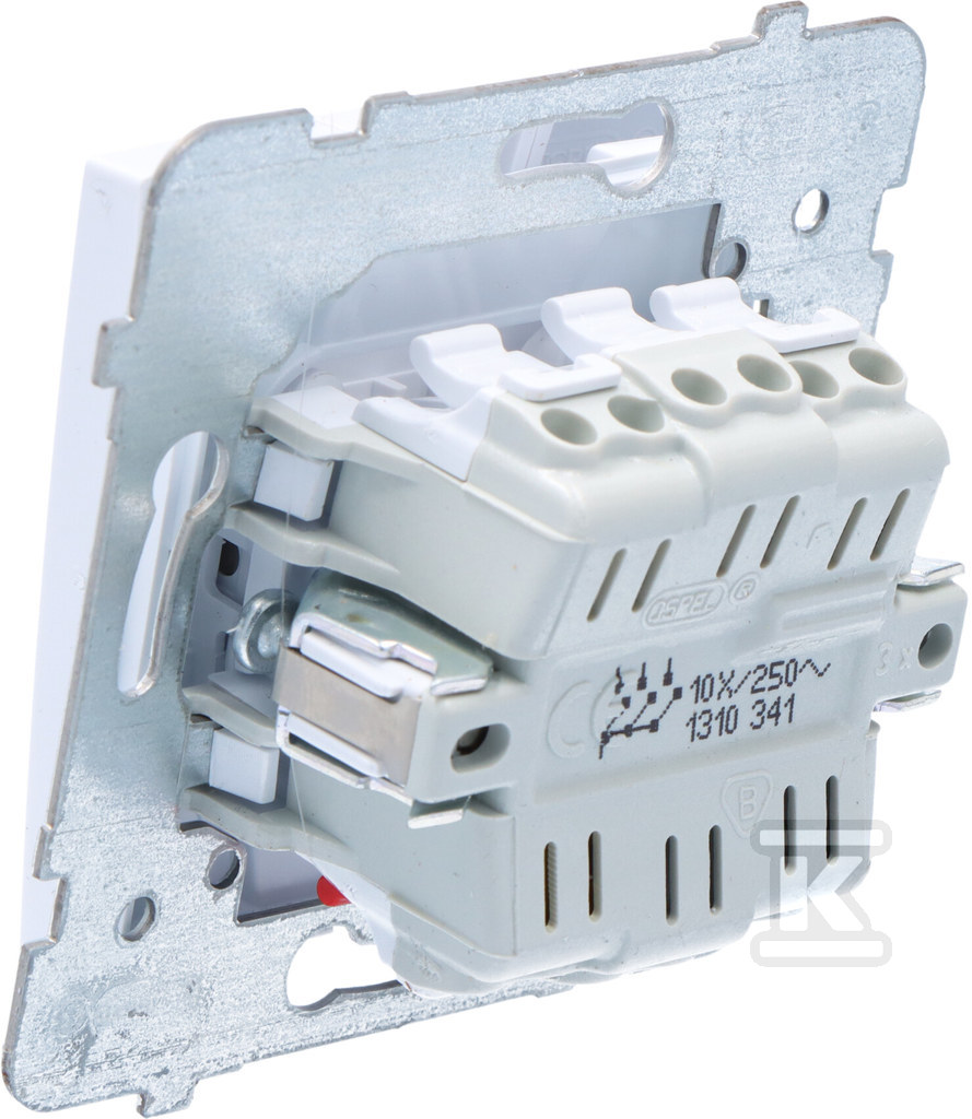 Triple connector, white, AS - ŁP-13G/M/00