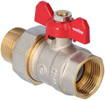 Standard nickel plated ball valve with a gland, PN16, 3/4" PN16 with a butterfly, N-SCREW version, 16 bar/120C