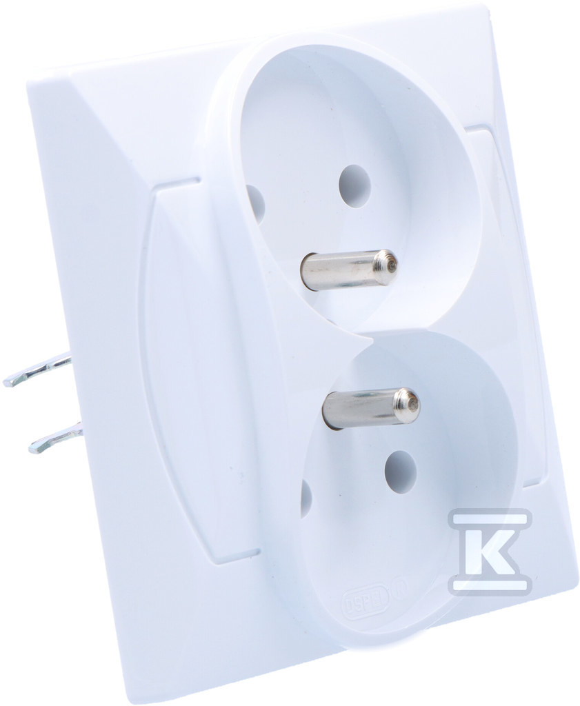 Double socket with grounding AKCENT - GP-2AZ/00