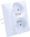 Double socket with grounding AKCENT WHITE