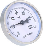 BiTh 80 bimetal thermometer, fi 80 mm, 0-120 ° C, sleeve 45 mm, 1/2" ax, cl. 2.0