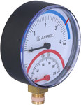 TM80 Thermomanometer, 0-4 bar, 20-120 Grad C, radial, mit Montageventil R1/2"