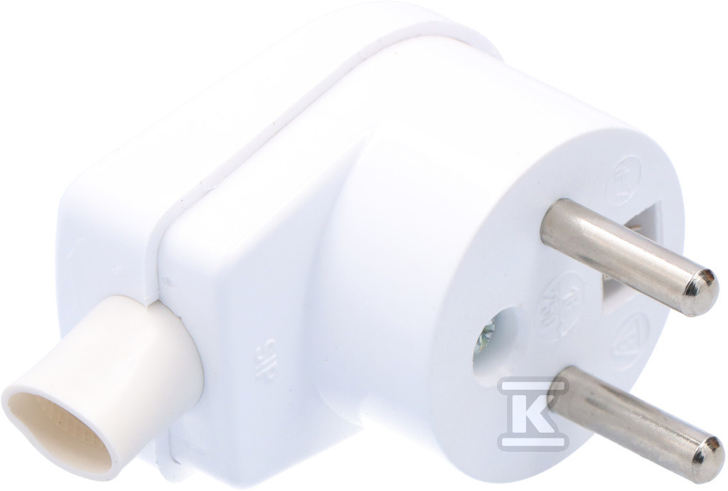 Angled plug with / u WB-6/W-7 white - 87060006