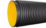 External PEHD sewage pipe K2-KAN XXL DN/ID 600x6000 SN8, two-layer corrugated socket, with a gasket, black color