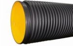 External PEHD sewage pipe K2-KAN XXL DN/ID 800x6000 SN8, two-layer corrugated socket, with a gasket, black color