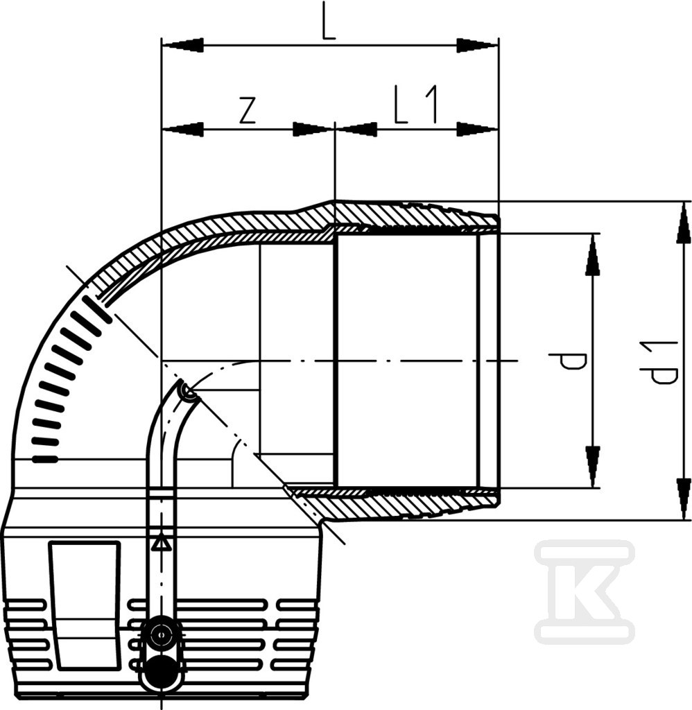 Kolano elektrooporowe 90ST. d75 PE100, - 753101612