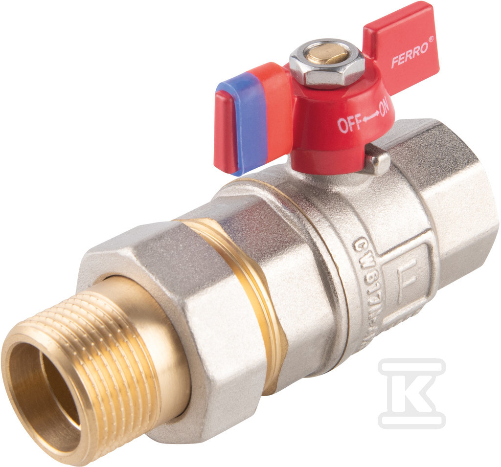 Butterfly nipple ball valve, with screw - KFPS2