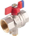 Butterfly nut-nut ball valve, for mounting temperature sensor, 1/2", F-Power